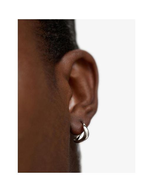 Monica Vinader Metallic Swirl Sterling- Huggie Earrings
