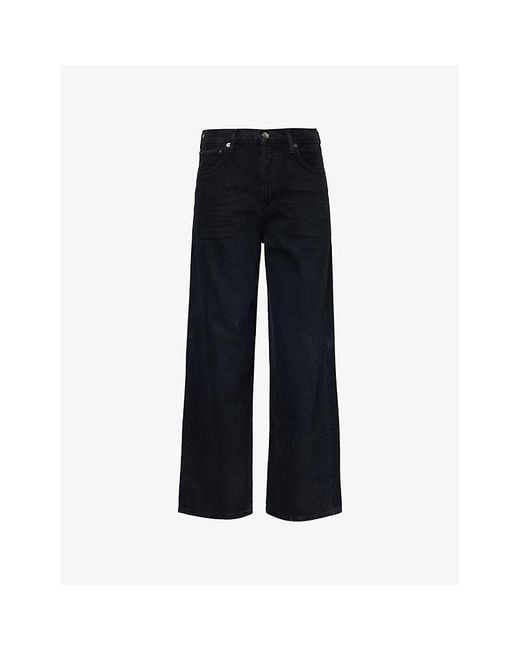 Agolde Blue Ren Wide-Leg High-Rise Cotton Denim Jeans