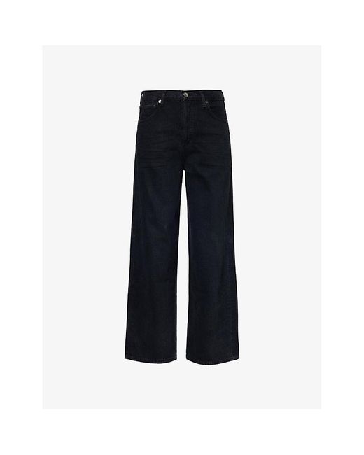 Agolde Blue Ren Wide-leg High-rise Organic-cotton Denim Jeans