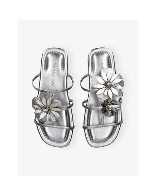 Zimmermann White Belara Flat Sandals