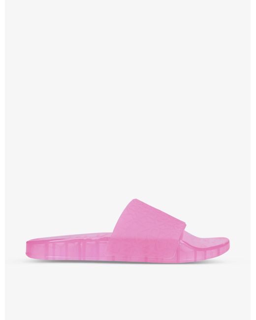 DKNY Tinzi Logo-print Rubber Sliders in Pink | Lyst
