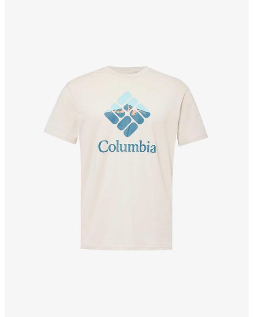 Columbia White Rapid Ridge Graphic-print Organic-cotton Jersey T-shirt for men