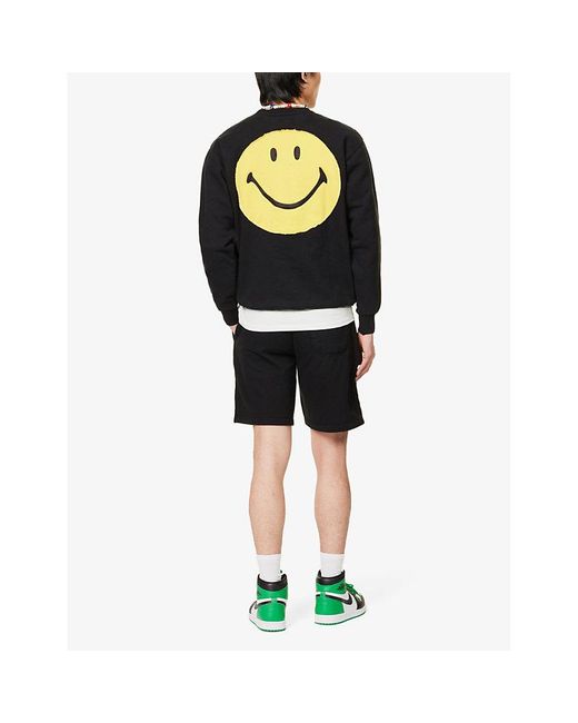 Market Black Smiley-appliqué Crewneck Cotton-jersey Sweatshirt X for men