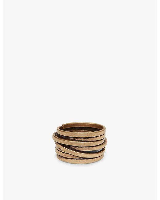 The White Company Metallic Bird's Nest Stacked -plated Brass Ring