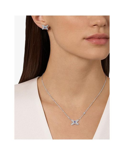 Chaumet White Jeux De Liens 18Ct- 0.10Ct Brilliant-Cut Sapphire And 1.05Ct Brilliant-Cut Diamond Stud Earrings