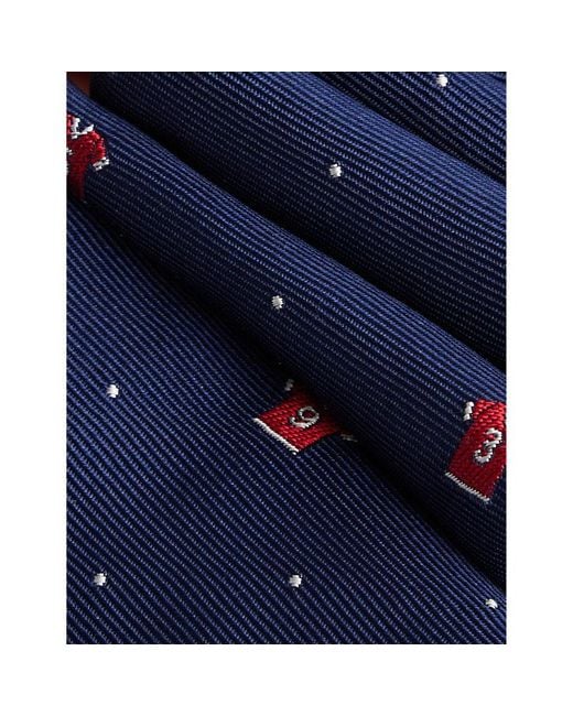 Paul Smith Blue Sports Shirt Jacquard Silk Tie for men