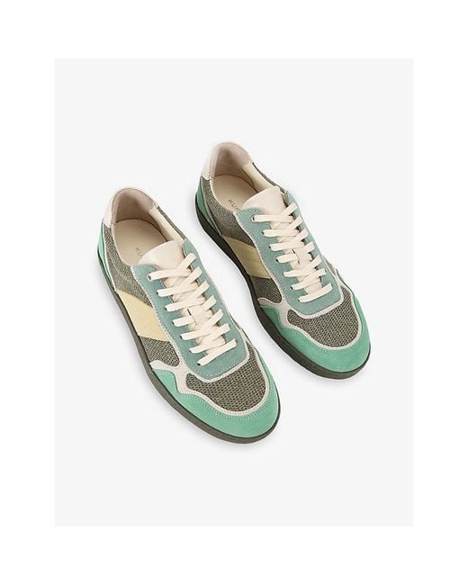 Kurt Geiger Green Lloyd Suede And Mesh Trainers for men
