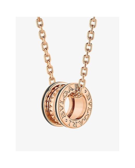 BVLGARI Metallic B.zero1 18ct Rose-gold And Ceramic Pendant Necklace