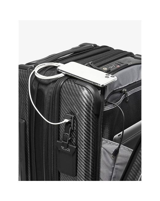 Tumi Black International Expandable Four-wheel Hard-shell Carry-on Suitcase