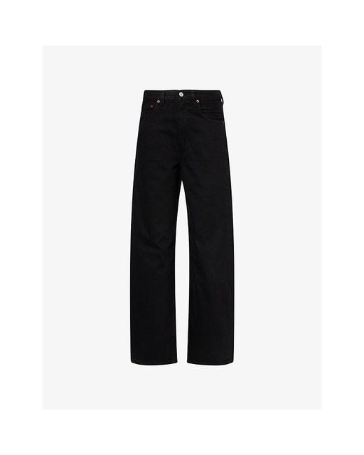 Agolde Black Low Curve Wide-Leg Denim Jeans