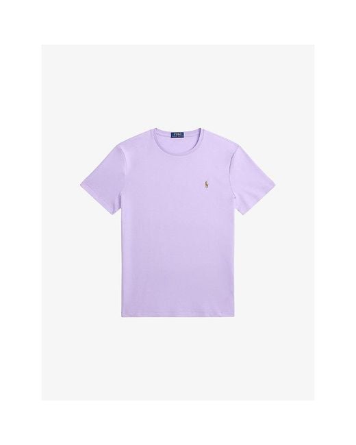 Polo Ralph Lauren Purple Logo-Embroidered Short-Sleeved Cotton-Jersey T-Shirt for men