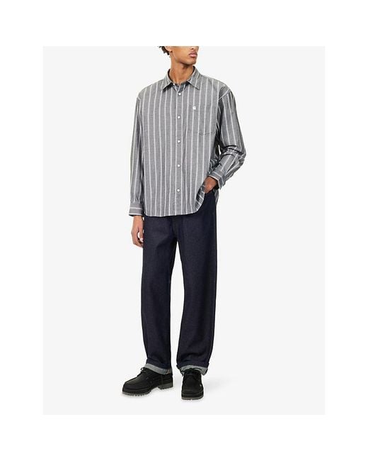 Carhartt Blue Beale Dobby Cotton Shirt for men