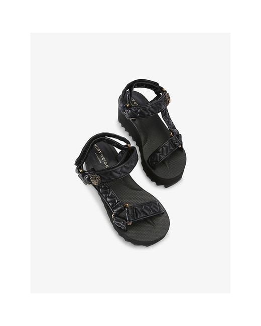 Kurt Geiger Black Orion Pump Faux-Leather Sandals