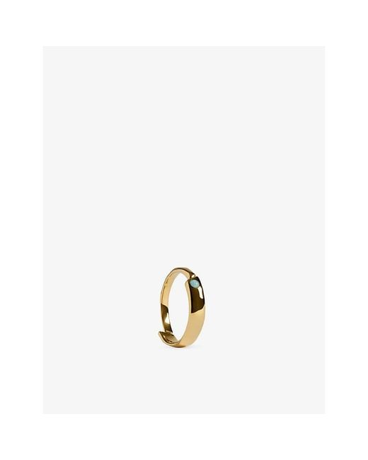 Monica Vinader Metallic Amaia Stacking 18Ct Vermeil And Amazonite Ring