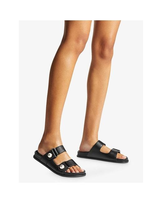 Jimmy Choo Black Fayence Pearl-Embellished Leather Sandals
