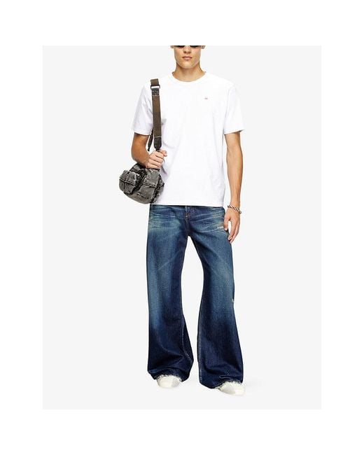 DIESEL White T-Adjust-Microdiv Cotton-Jersey T-Shirt for men
