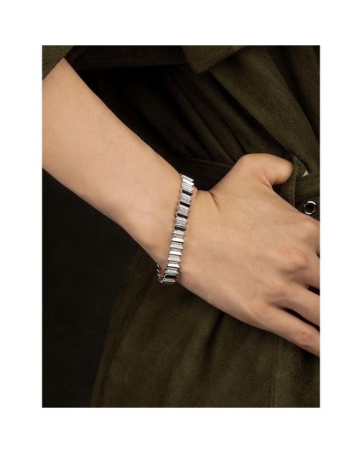 Apm Monaco White Up And Down Sterling- And Cubic Zirconia Bracelet