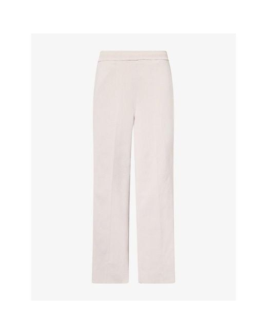 CFCL White Soft Milan Semi Wide-Leg Knitted Trousers