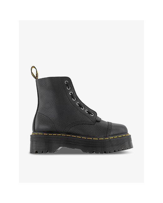 Dr. Martens Sinclair Tonal-stitched Zip-up Leather Ankle Boots in Black |  Lyst