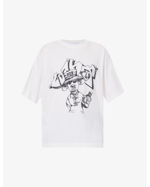 Off White Co Virgil Abloh Distressed Striped T Shirt Black, $298, Barneys  New York