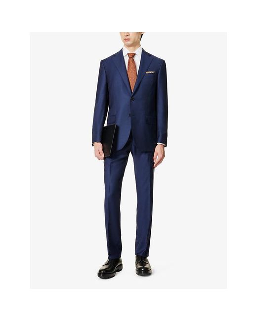 Corneliani Blue Vy Single-breasted Regular-fit Wool Suit for men