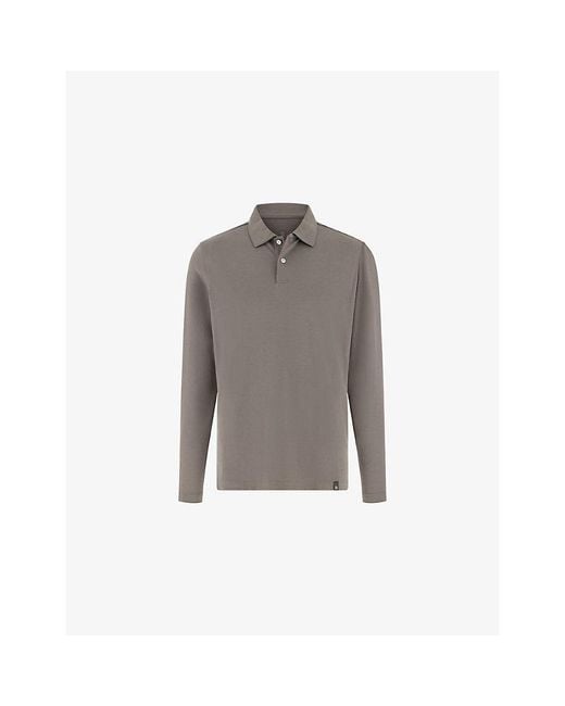 Boggi Gray High-Performance S-Cafè Yarn Cotton Piqué Polo Shirt for men
