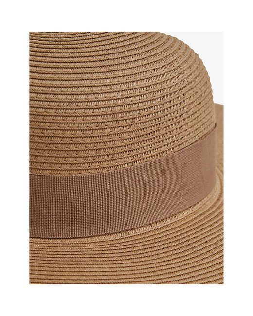 Reiss Brown Emma Wide-brim Raffia Hat