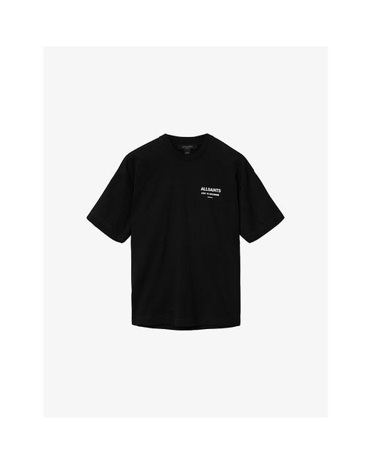 AllSaints Black Eliana Etta Graphic-Print Cotton T-Shirt