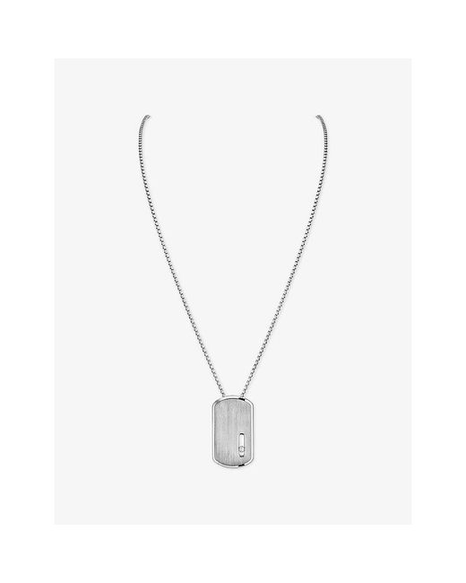 Messika Metallic Move Large Titanium And 0.14Ct Diamond Pendant Necklace