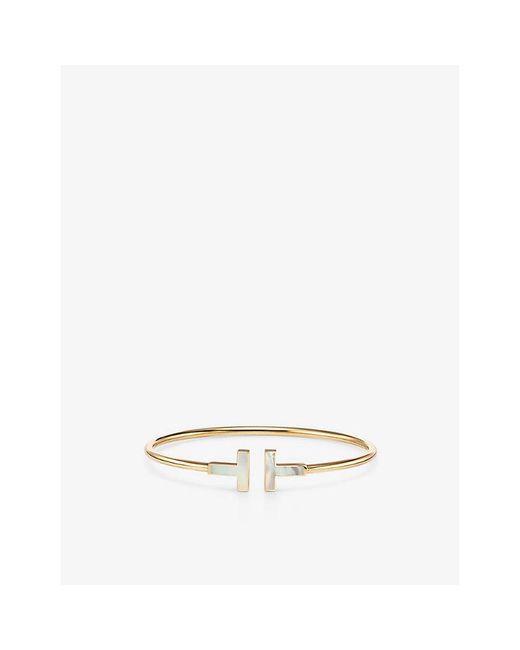 Tiffany & Co White Tiffany T Wire 18Ct- And Mother-Of-Pearl Bracelet