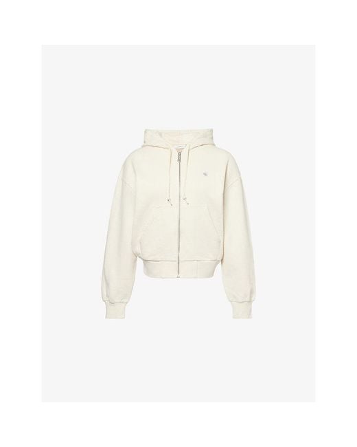 Carhartt White Casey Logo-Embroidered Cotton Hoody