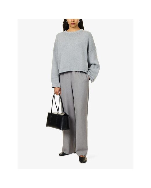 Dissh Gray Kendall Drawstring-Waist Cotton Trousers