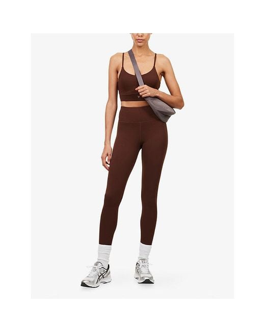 Now You Live Brown Leamington Scoop-Neck Sports Bra