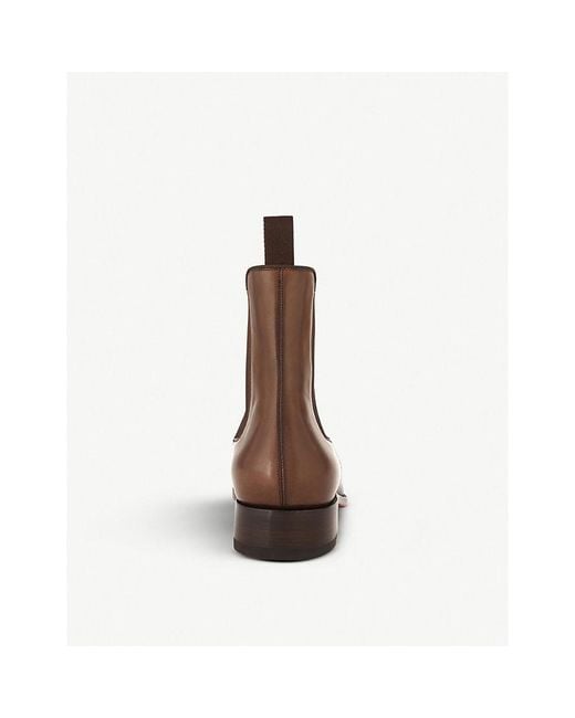 Christian Louboutin Brown Samson Flat Calf Patine Boots for men