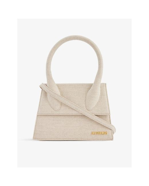 Jacquemus Grand Chiquito Linen Tophandle Bag in White Lyst
