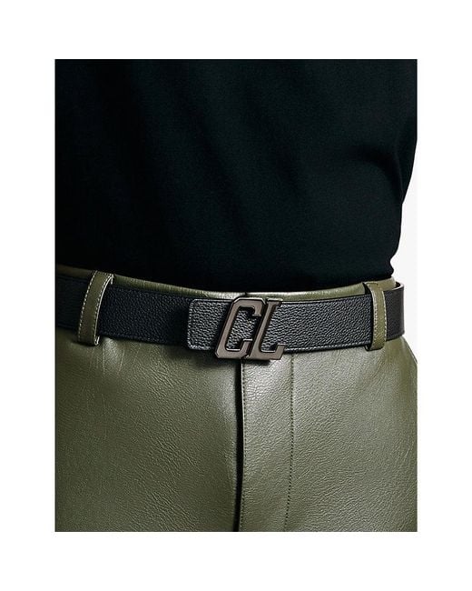 Christian Louboutin Red Happy Rui Cl Logo Leather Belt for men