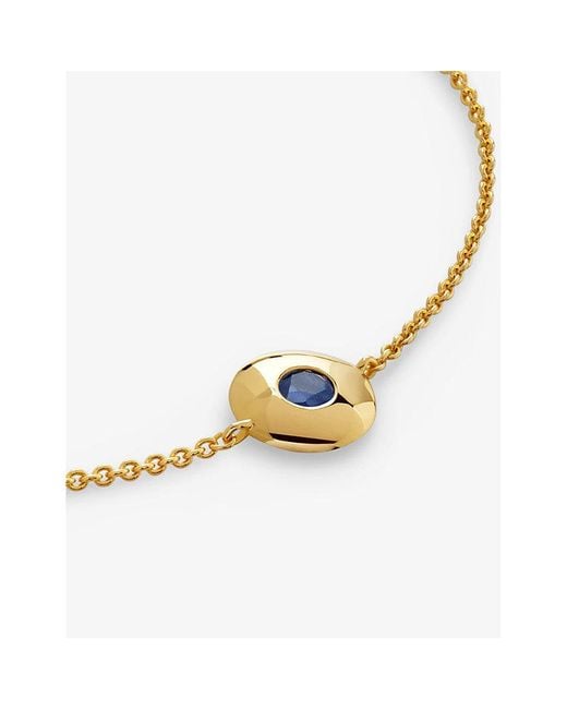 Monica Vinader Metallic September Birthstone 18Ct Vermeil-Plated Sterling And Sapphire Bracelet