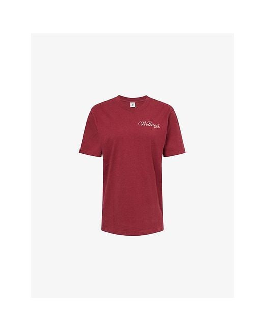 Sporty & Rich Red Soho Logo-Print Cotton T-Shirt