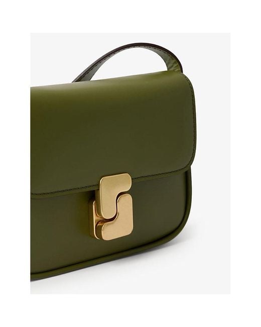 Soeur Green Bell S-embellished Leather Cross-body Bag