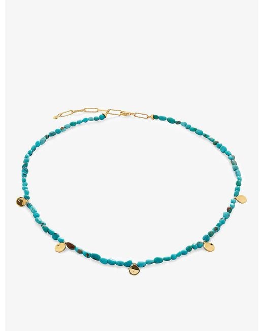 Monica Vinader Metallic Rio Mini 18ct -plated Vermeil Sterling-silver And Turquoise Beaded Bracelet