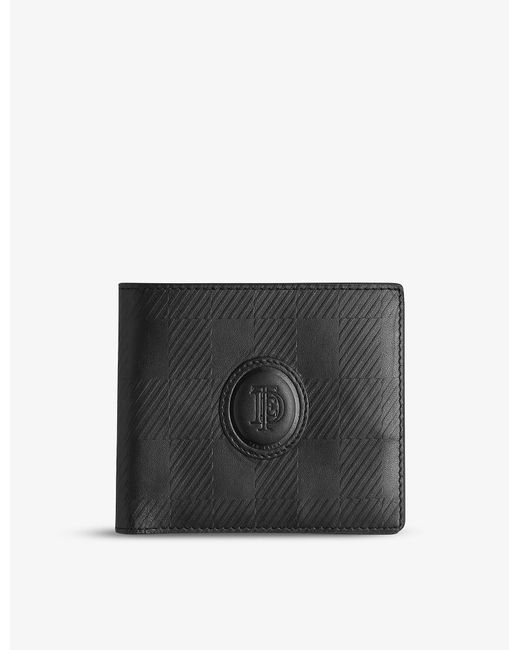 Ted Baker Glassko Housecheck Embossedlogo Leather Bifold Wallet in