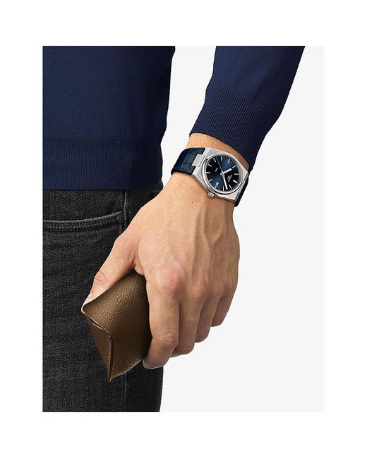 Tissot Blue Prx Stainless-Steel And Leather Quartz Watch