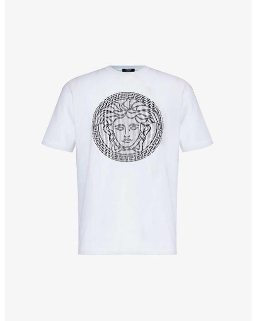 Versace White Medusa Brand-emblem Cotton-jersey T-shirt X for men