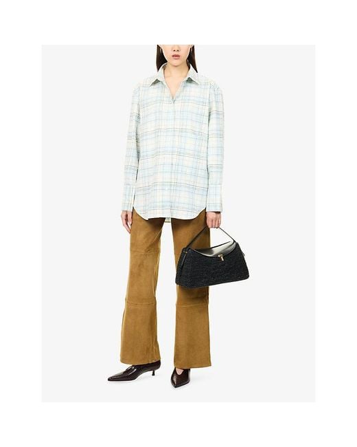 RÓHE Frames White Oversized Checked Cotton Shirt