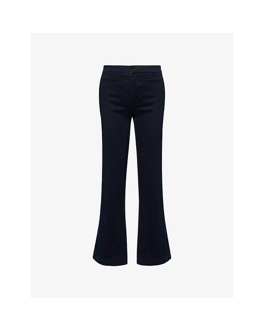 PAIGE Blue Leenah 32' Slim Wide-Leg Stretch-Denim Jeans