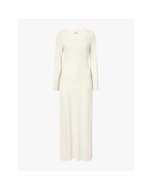 4th & Reckless White Livoria Square-Neck Jersey Maxi Dress