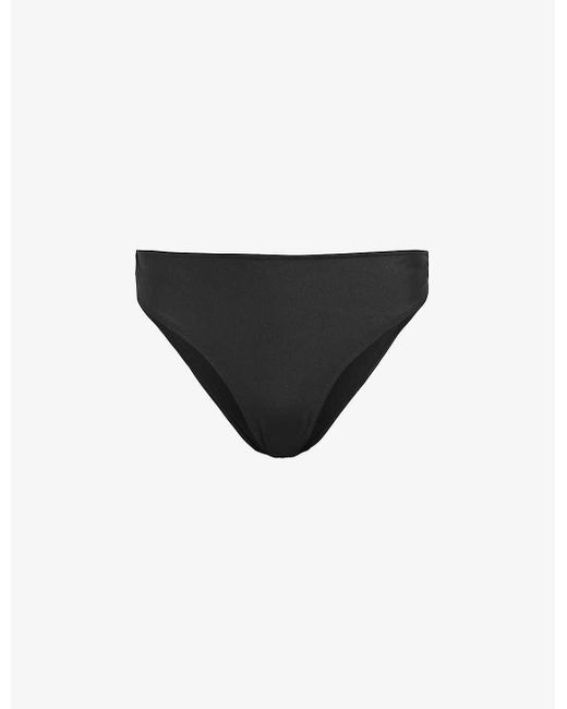 AllSaints Black Erica Mid-rise Cut-out Stretch-woven Bikini Bottoms