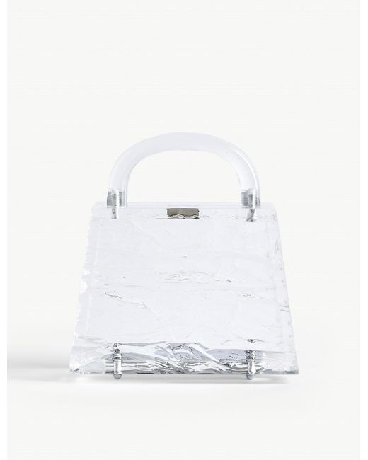 L'afshar White Eva Acrylic Clutch Bag
