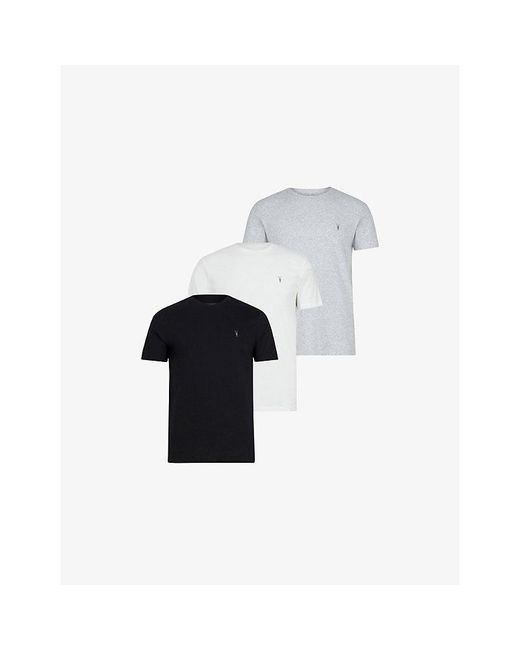 AllSaints Multicolor Tonic Crew-Neck Short-Sleeve Cotton T-Shirt Pack Of Three for men