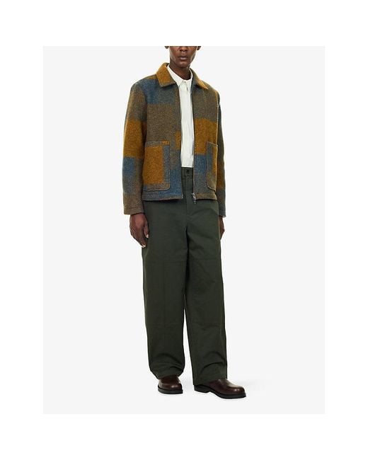 NN07 Green Gael Checked Wool-Blend Jacket for men